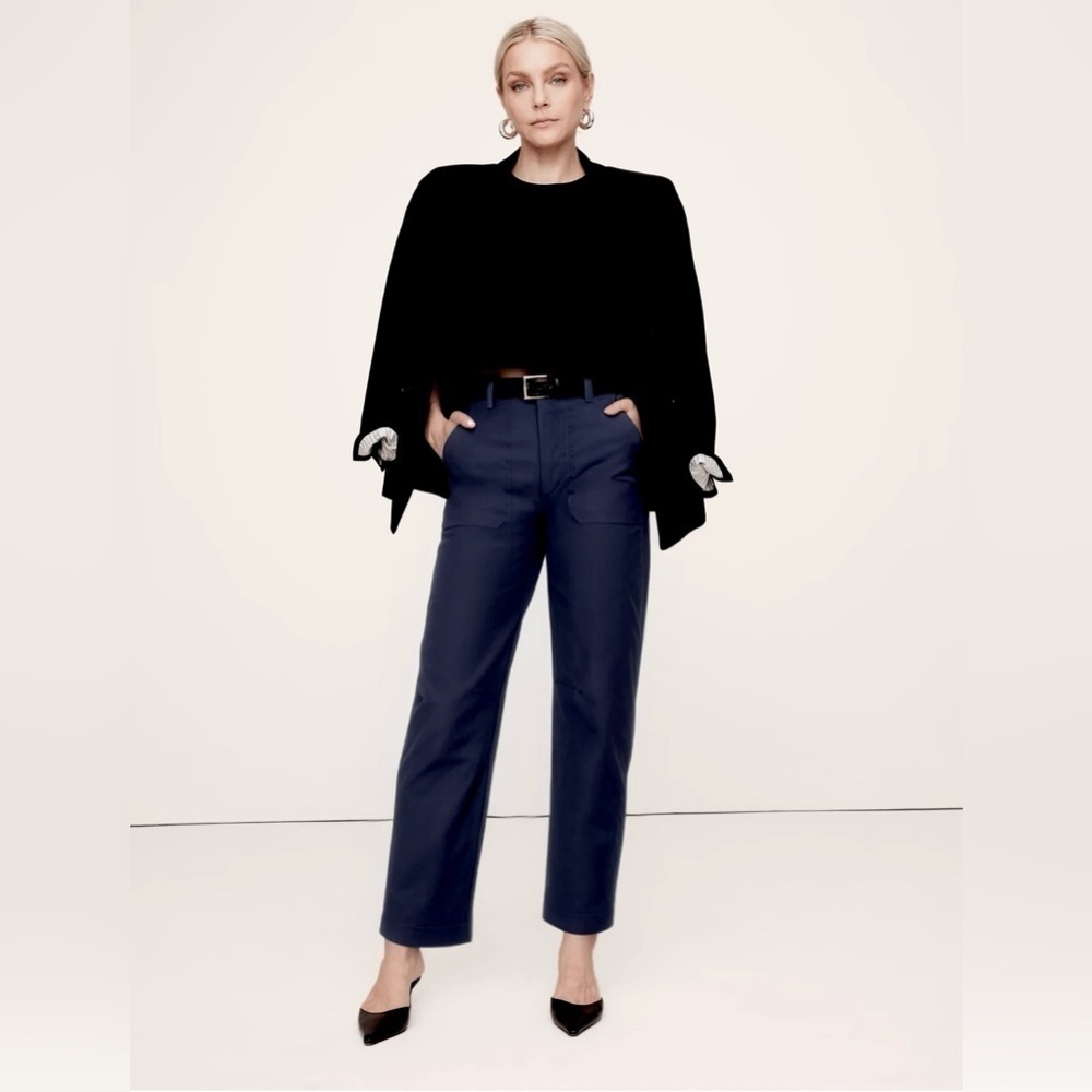 NWT! Navy Blue Banana Republic Slim Flat Front Chino - Size 6